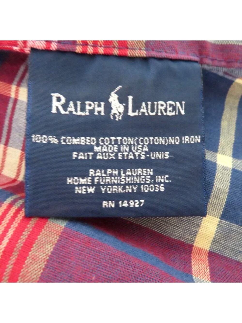 Vintage Ralph Lauren Bedskirt Garrison Plaid WESTERN KING Dust Ruffle 15